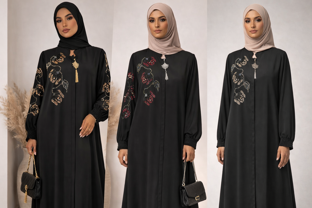 Rosa Black Abaya