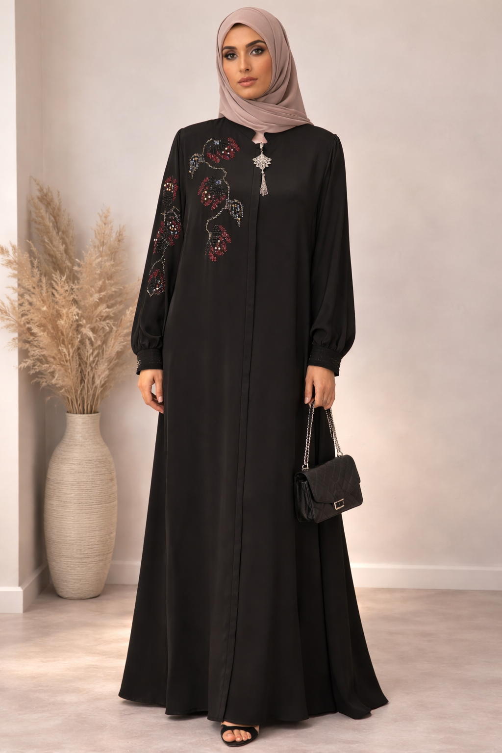 Rosa Black Abaya