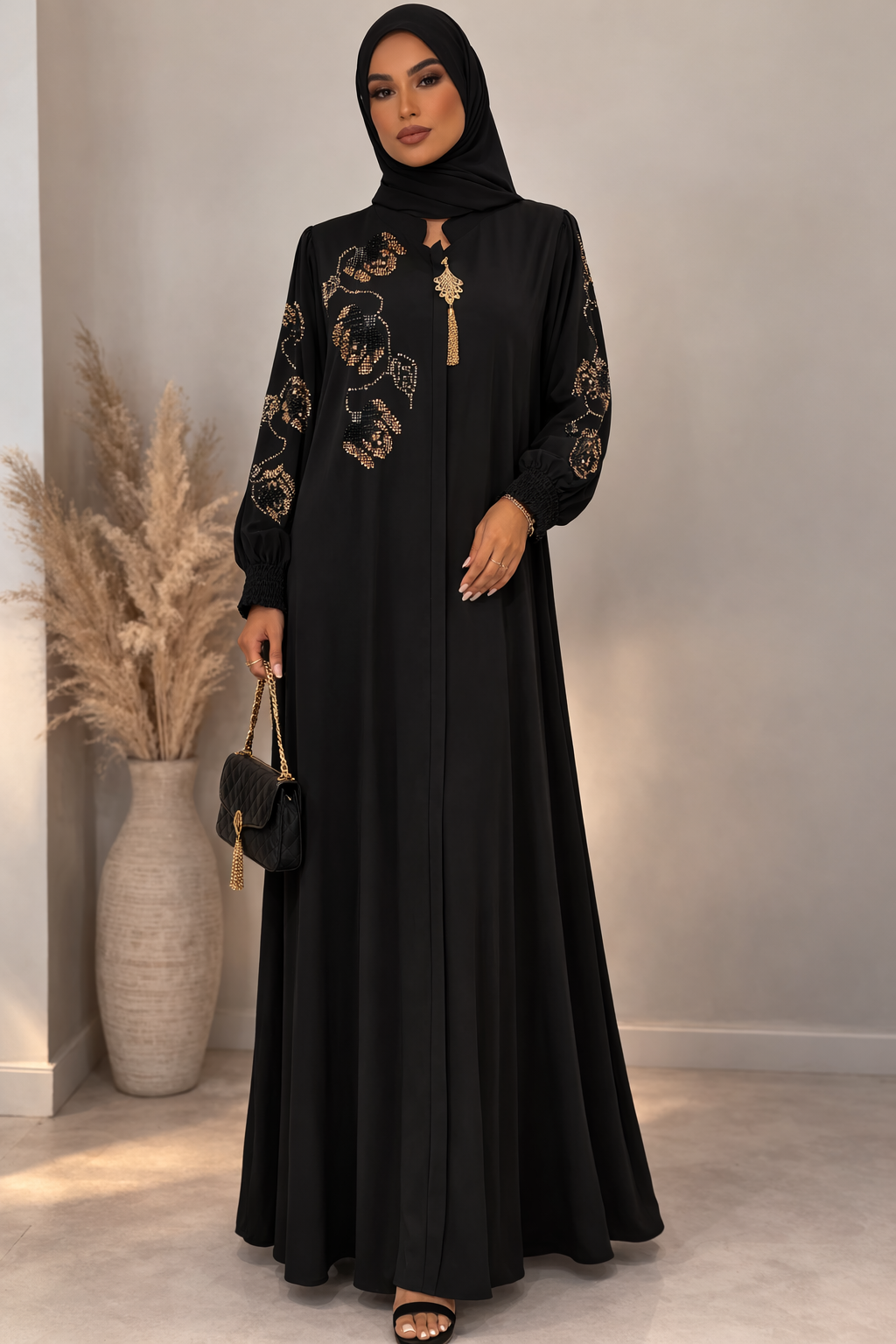 Rosa Black Abaya
