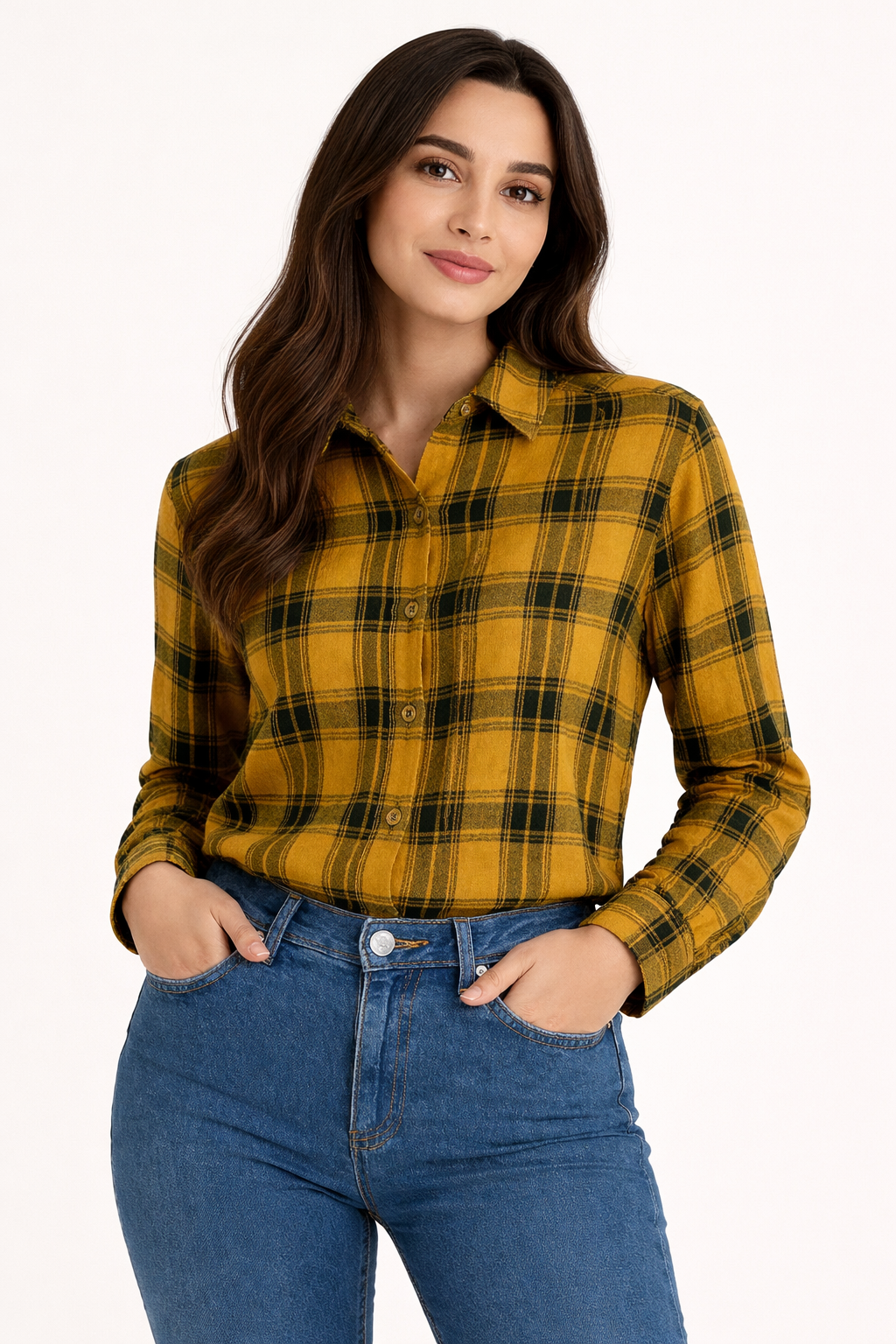 Plaid Button-Down Shirt