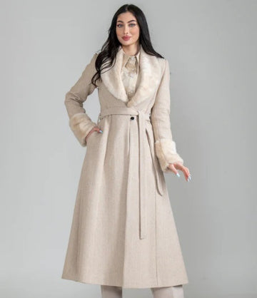 Women's fur jacket with shirt