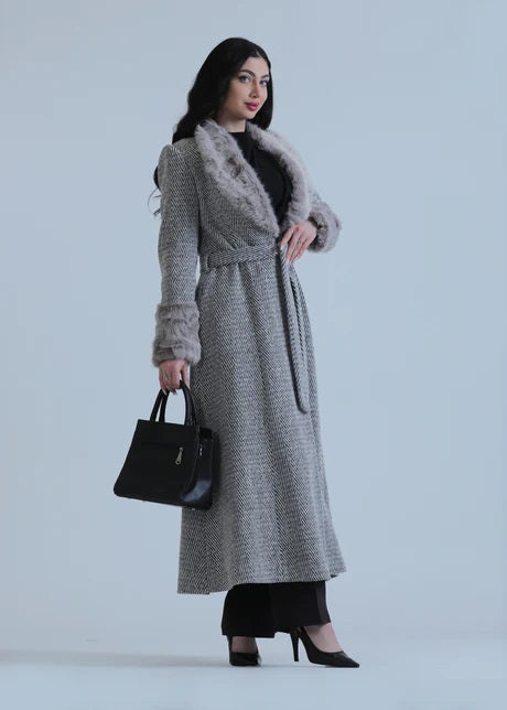 Women's fur jacket with shirt