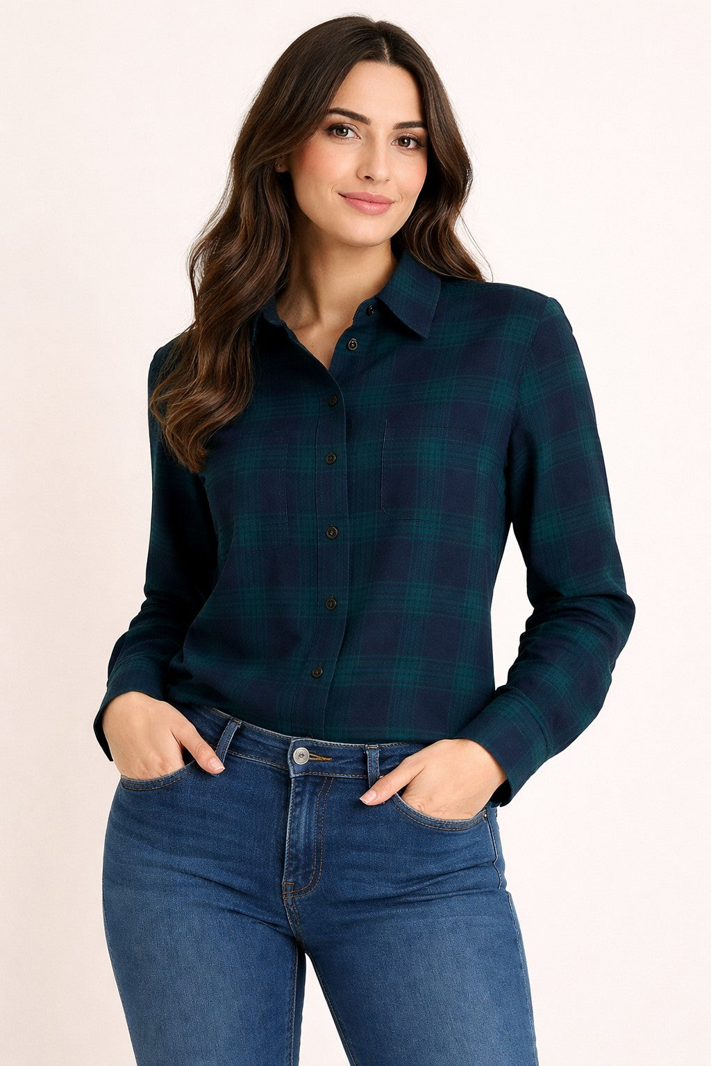 Plaid Button-Down Shirt